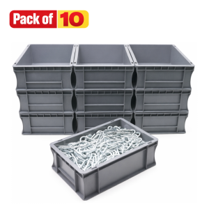 Pack of 10 – 10 Litre Euro Boxes (400 × 300 × 110 mm)