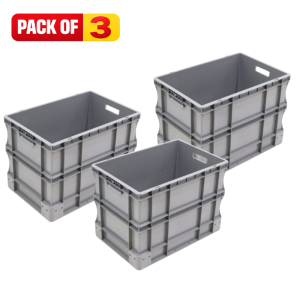 Pack Of 3: 90 Litre Euro Box – 600mm x 400mm x 420mm – SPK4642