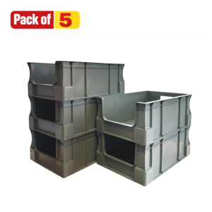 Pack Of 5: 45 Litre Euro Box Open Front - 600mm x 400mm x 230mm - SPK4623AV