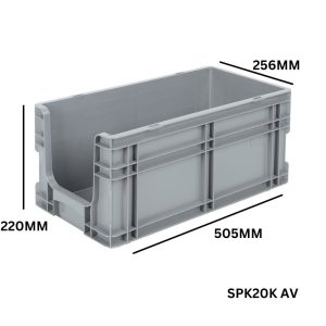 Pack Of 10: 22 Litre Euro Box Open Front - 505mm x 256mm x 220mm - SPK20K AV