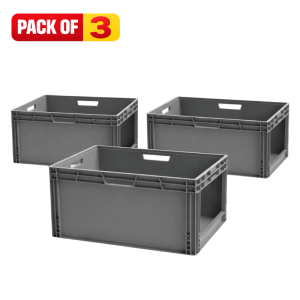 Pack Of 3: 90 Litre Euro Box – 600mm x 400mm x 420mm – SPK6044