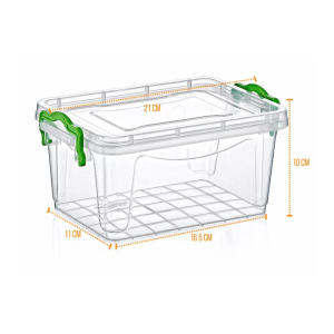 1.5 Litre Clear Box - 210mm x 110mm x 100mm
