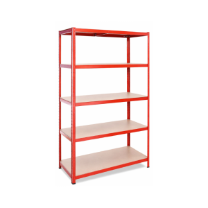 Red boltless shelving units adjustable steel storage