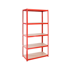5-Tier Red Boltless Shelving Units